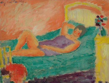 抽象的かつ装飾的 Painting - liegendes m dchen 1917 アレクセイ・フォン・ヤウレンスキー 表現主義